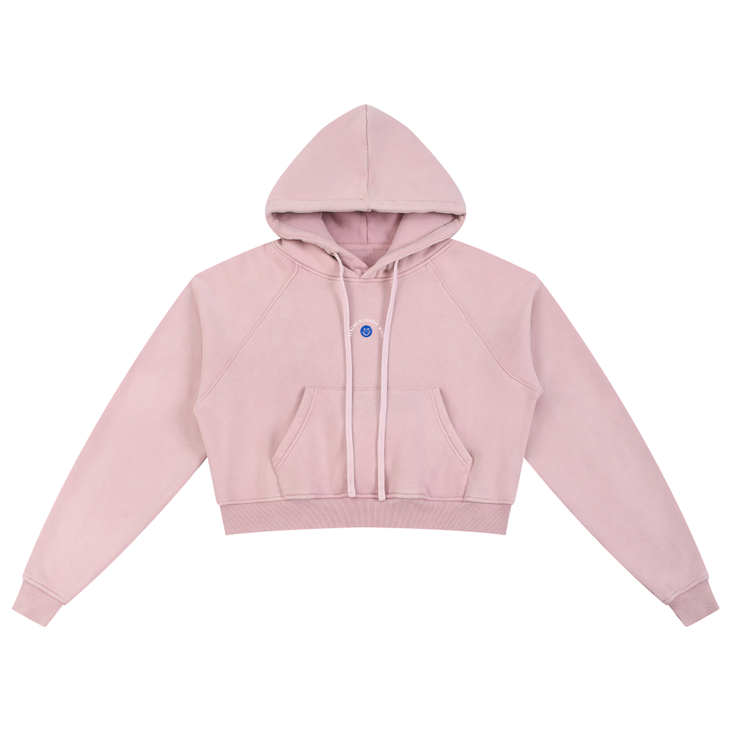 LESS HUSTLE / MORE HEART | vintage wash cropped hoodie