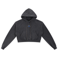 LESS HUSTLE / MORE HEART | vintage wash cropped hoodie