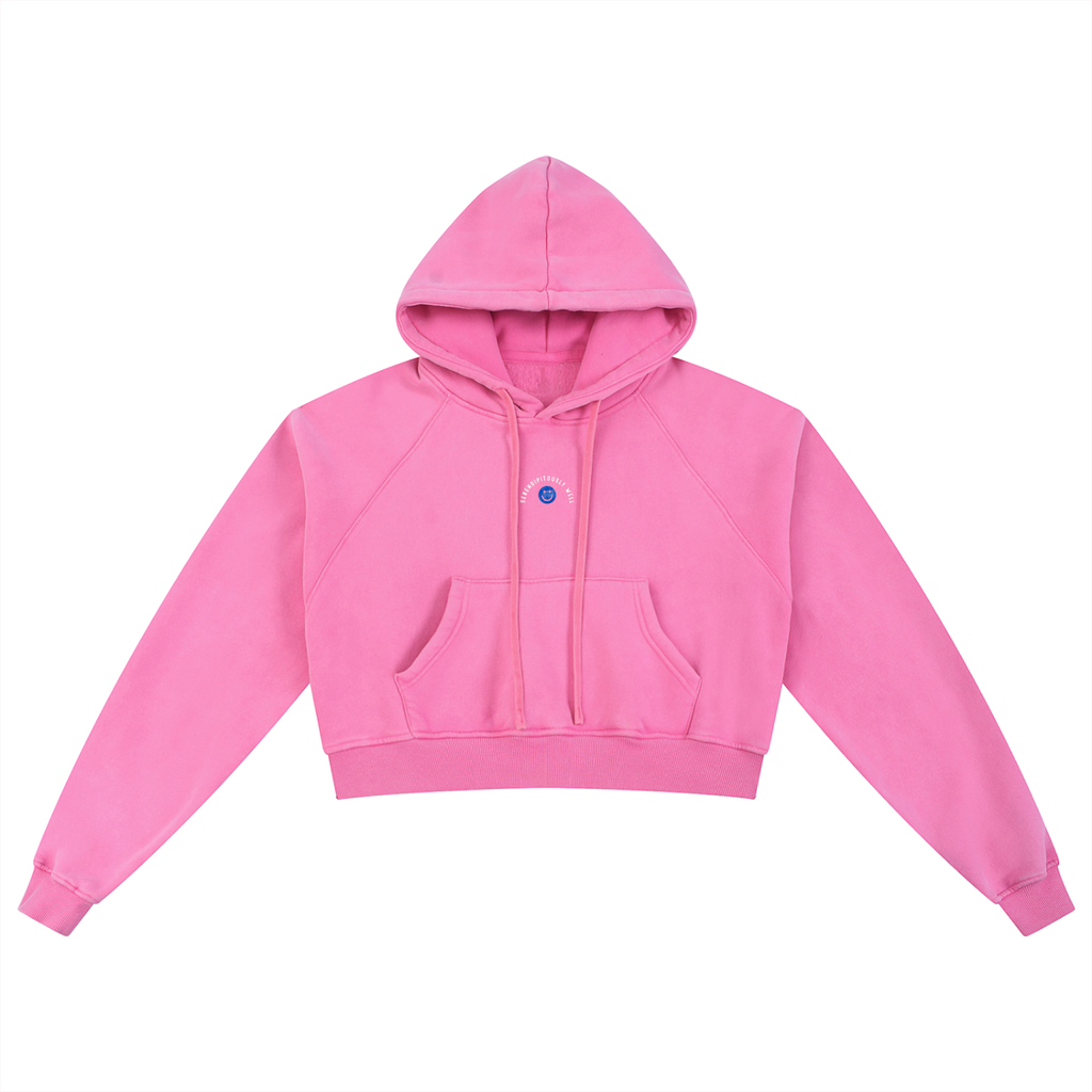 LESS HUSTLE / MORE HEART | vintage wash cropped hoodie